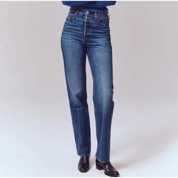 NWT ALEX MILL Women's CARLA Jeans 33 Straight Vintage Dark Indigo USA🇺🇸MADE - Picture 3 of 16